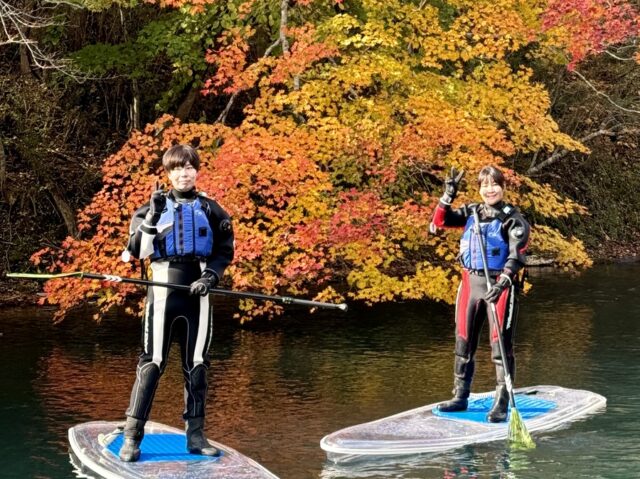 支笏湖　SUP　秋