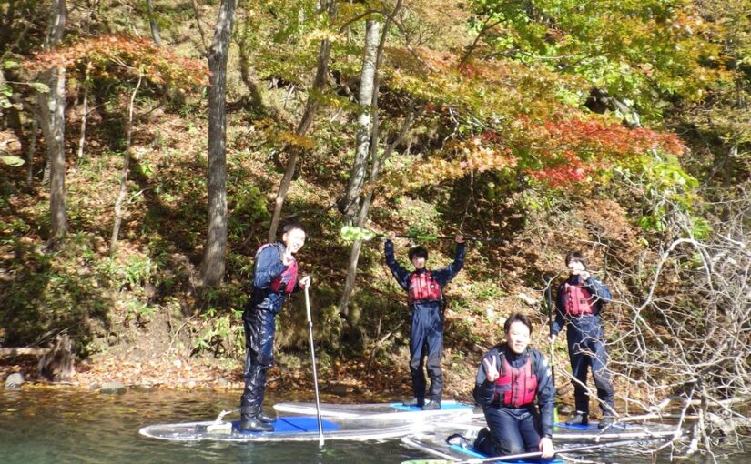 支笏湖　SUP　秋