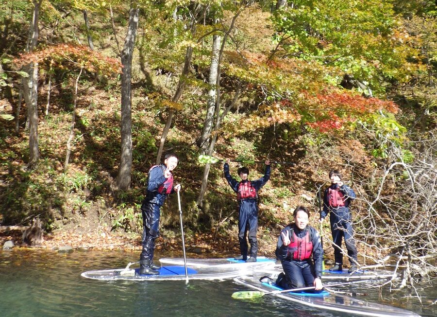 支笏湖　SUP　秋