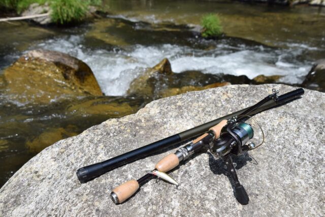 北海道　渓流釣り　釣竿