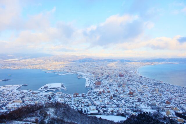 北海道 12月の函館の景色