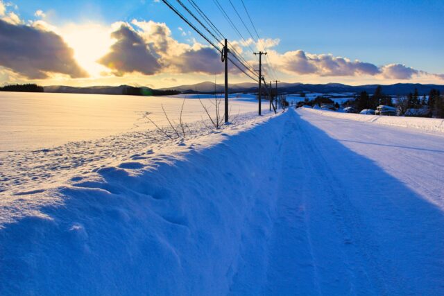 北海道　雪道