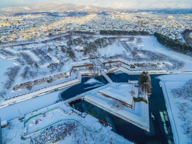 北海道 上空から見た函館