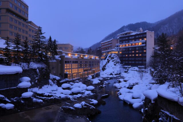 定山渓温泉 雪景色